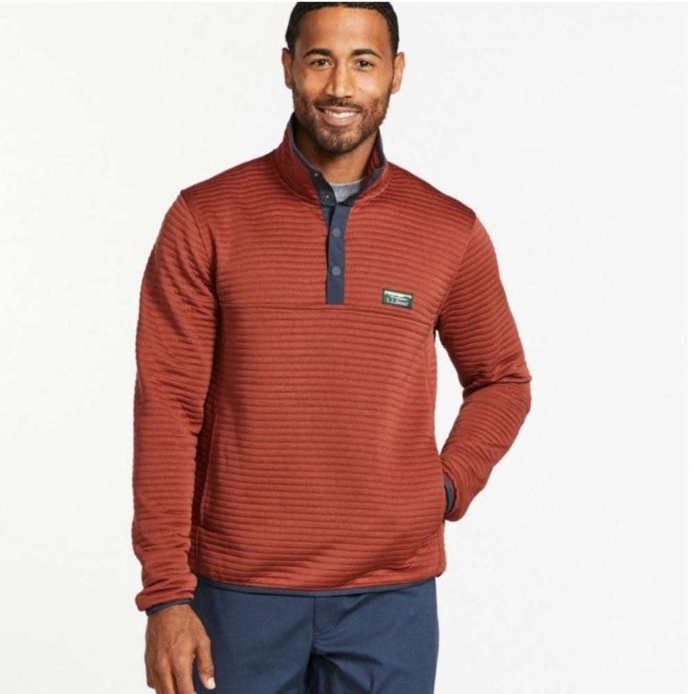 L.L. Bean Men's Rust Striped Pullover